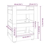 vidaXL Chariot de cuisine Sonoma gris 60x45x80 cm Bois d'ingénierie