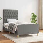 vidaXL Cadre de lit sans matelas gris foncé 100x200 cm tissu