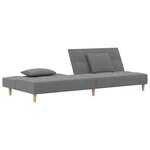 vidaXL Canapé-lit à 2 places avec deux oreillers Gris foncé Tissu