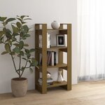 vidaXL Bibliothèque/Cloison Marron miel 60x35x125 cm Bois massif