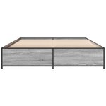 vidaXL Cadre de lit sonoma gris 140x200 cm bois d'ingénierie et métal