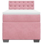 vidaXL Sommier à lattes de lit avec matelas Rose 90x190 cm Velours