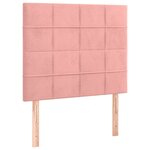 vidaXL Sommier à lattes de lit matelas et LED Rose 100x200 cm Velours