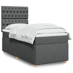 vidaXL Sommier à lattes de lit avec matelas Gris foncé 90x200 cm Tissu