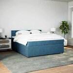 vidaXL Sommier à lattes de lit et matelas bleu 180x200 cm velours