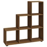 vidaXL Bibliothèque escalier Chêne marron 107 cm Bois d'ingénierie
