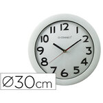 Q-connect horloge murale - Plastique - Diamètre 30 cm - Blanc