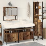 vidaXL Armoire sous évier de salle de bain avec lavabo intégré - Fini bois ancien