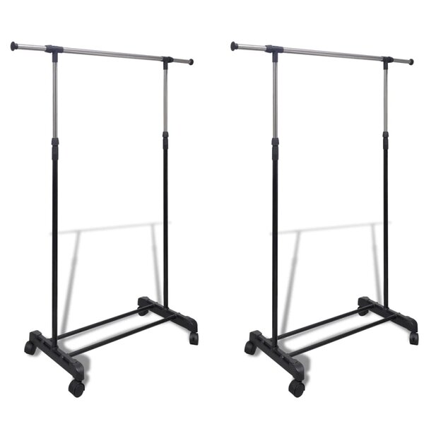 vidaXL Porte-manteaux réglables 2 Pièces 1 rail d'accrochage