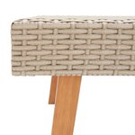 vidaXL Table basse de jardin Résine tressée Beige