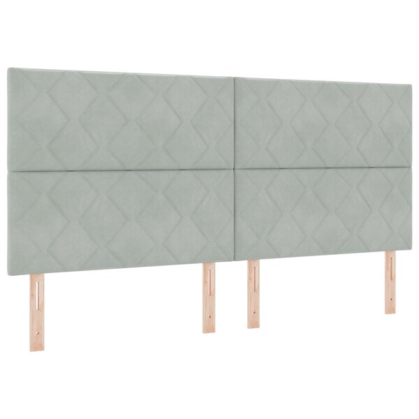 vidaXL Tête de lit LED gris clair Ensemble de 3 Gris clair