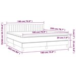 vidaXL Sommier à lattes de lit avec matelas LED Taupe 180x200 cm Tissu