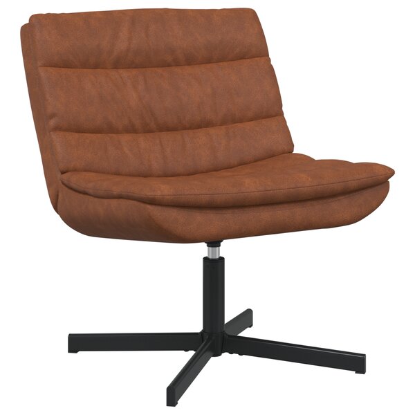 vidaXL Chaise d'appoint Marron Simili cuir  Métal Taille moyenne