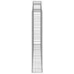 vidaXL Paniers à gabions arqués 3 Pièces 300x30x180/200 cm fer galvanisé