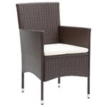 vidaXL Ensemble à manger de jardin et coussins 5 Pièces Poly rotin Marron