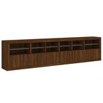 vidaXL Buffet avec lumières LED chêne marron 283x37x67 cm