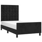 vidaXL Cadre de lit avec tête de lit Noir 90x200 cm Velours