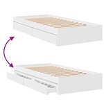 vidaXL Cadre de lit avec tiroirs blanc 90x200 cm bois d'ingénierie