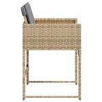 vidaXL Chaises de jardin avec coussins lot de 4 mélange beige