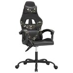 vidaXL Chaise de jeu Noir et camouflage Similicuir