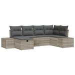 vidaXL Ensemble de canapé 6 pièces jardin avec coussins gris clair en rotin synthétique