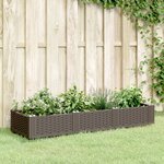 vidaXL Jardinière avec piquets marron 125x40x28 5 cm PP