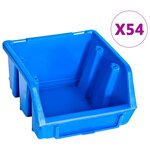 vidaXL Kit de bacs de stockage avec panneaux muraux 96 Pièces Bleu