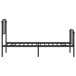 vidaXL Cadre de lit métal sans matelas avec pied de lit noir 80x200 cm