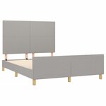vidaXL Cadre de lit sans matelas gris clair 140x200 cm tissu