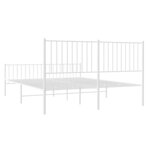 vidaXL Cadre de lit métal avec tête de lit/pied de lit blanc 150x200cm