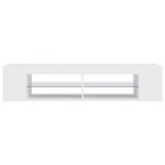 vidaXL Meuble TV avec lumières LED blanc 135x39x30 cm