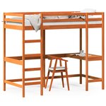 vidaXL Lit superposé sans matelas cire marron 100x200 cm pin massif