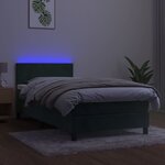 vidaXL Sommier à lattes de lit avec matelas et LED Vert foncé 80x200cm