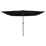 Parasol carré vidaXL avec lumières LED 295x245 cm en noir
