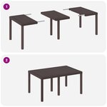 vidaXL Ensemble de Salle à Manger de Jardin de 7 Pièces avec Coussins Marron Poly Rattan