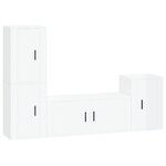 vidaXL Ensemble de meubles TV 4 Pièces Blanc brillant Bois d'ingénierie