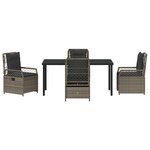 vidaXL Set de jardin de 5 pièces Gris Poly Rattan