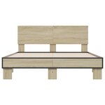 vidaXL Cadre de lit chêne sonoma 120x200 cm bois d'ingénierie et métal