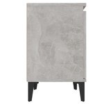 vidaXL Tables de chevet avec pieds en métal gris béton 40x30x50 cm
