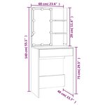 vidaXL Coiffeuse à LED avec armoire Blanc Bois d'ingénierie