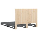 vidaXL Cadre de lit sans matelas gris 140x200 cm bois massif de pin