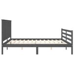 vidaXL Cadre de lit sans matelas gris 200x200 cm bois massif