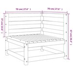 vidaXL Canapés d'angle de jardin 2 Pièces 70x70x67 cm bois de pin massif