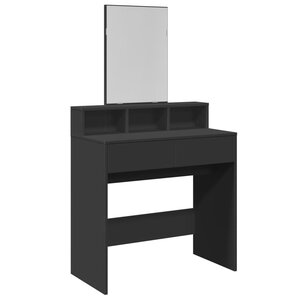 vidaXL Coiffeuse avec miroir noir 80x41x144 5 cm