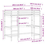 vidaXL Lit superposé sans matelas cire marron 100x200 cm pin massif