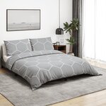 vidaXL Ensemble de housse de couette Gris 225x220 cm Coton