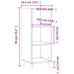 vidaXL Armoire à étagères sonoma gris 34 5x32 5x90cm bois d'ingénierie