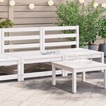 vidaXL Canapés centraux de jardin 2 Pièces blanc bois de pin massif