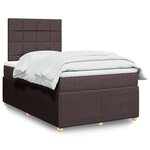 vidaXL Sommier à lattes de lit et matelas marron foncé 120x190cm tissu