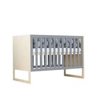 Lit bébé CHRUPPY 60 x 120 cm naturel et gris